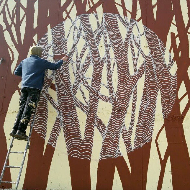 Libro abierto_Colab with Pablo S Herrero_Juzbado_Salamanca_Spain_Wall paint and spray_2017 Libro abierto Colab with Pablo S Herrero Juzbado. Salamanca Spain. Wall paint and spray 2017